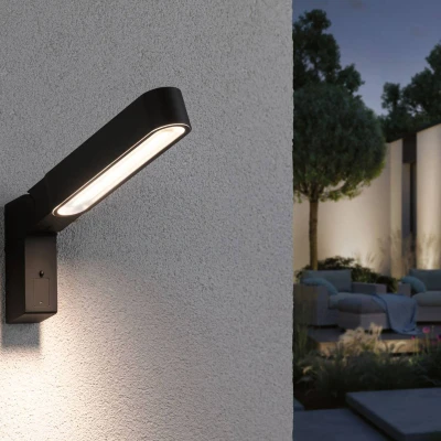 Abbildung von Paulmann LED Außen Wandleuchte »House Ito 47x301mm 3000K 6W 450lm 230V 65 Anthrazit Metall Kunststoff«, 1 flammig, Bewegungsmelder Vertikale Ausrichtung IP44