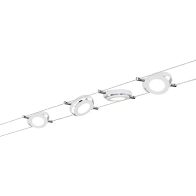 Abbildung von Paulmann 50107 LED Seilsystem RoundMac Basisset Smart Home Bluetooth erweiterbar Tageslichtweiß 4x4W Weiß matt Dimmbar Tunable White Seilleuchte