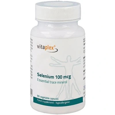 Abbildung von Vitaplex Selenium Kapseln hochdosiert (100 mcg, 90 Tabletten) Natürliche und bioverfügbare Selen Antioxidantien Natriumselenit Komplex Gentechnikfrei, hypoallergen, vegan