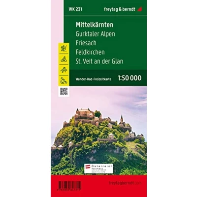 Abbildung von WK 231 Mittelkärnten Gurktaler Alpen Friesach Feldkirchen St. Veit an der Glan, Wanderkarte 1:50.000: Wandel en fietskaart 1:50 000
