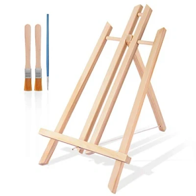 Abbildung von Viesap 40cm Hoch Staffelei, Kinder, Display Tisch, Mini Holz Klein, Bild Ständer Aus Vollholz, Klappbar Und Höhenverstellbar