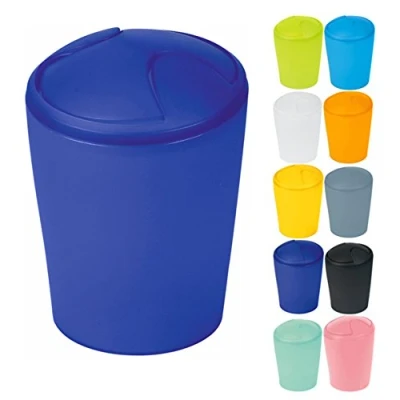 Abbildung von Spirella Kosmetikeimer Move Abfalleimer Schwingdeckeleimer Kunststoff 5 Liter Marine Blau