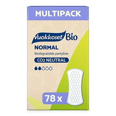 Abbildung von Vuokkoset Bio Slipeinlagen normal, biologisch abbaubar, Baumwolle 3x26 Stück Multipack