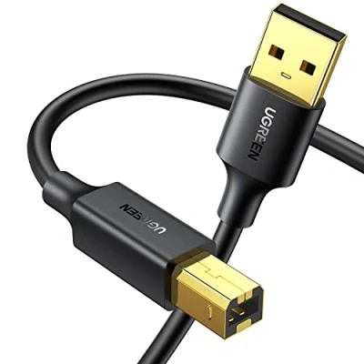 Abbildung von UGREEN Druckerkabel USB Scanner Kabel Typ B Anschlusskabel Drucker A auf Stecker Printer Cable kompatibel mit HP, Canon, Epson, Lexmark, Brother, Dell Vergoldete Kontakte(2m)