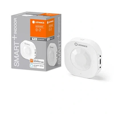 Abbildung von LEDVANCE SMART+ Sensor mit WiFi Technologie, Kabeloser smarter Bewegungsmelder, Benachrichtigung bei Bewegung, aktiviert smarte Geräte und Szenen, 1er Pack, 3,7 V, 500 mA Lithium Typ C (inkl.)