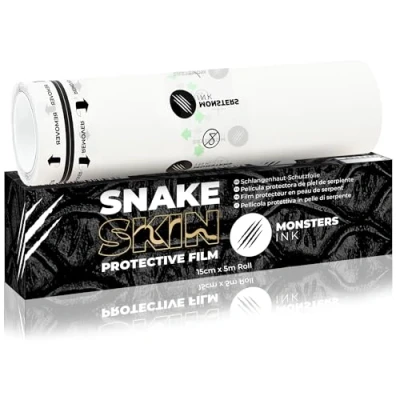 Abbildung von 5m Snake Skin Tattoo Folie Heilung, Pflaster, Wasserdicht Second Folie, Monsters Ink (15cm x 5m)