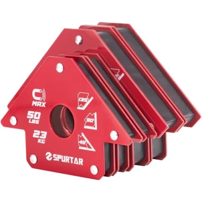Abbildung von Spurtar 4 Stück Schweißmagnet Set 2 23KG und 34KG Haftkraft, Starke Schweißwinkel Set, Magnetwinkel mit 45, 90, 135, 180 Schweisswinkel Magnet