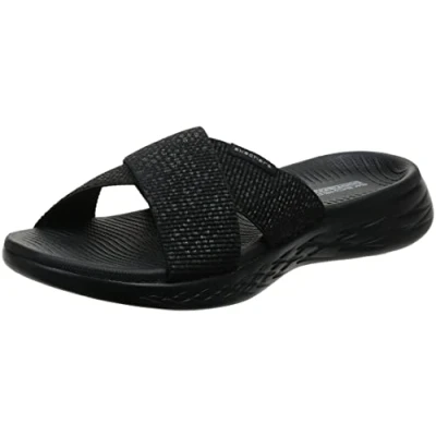 Abbildung von Skechers Damen On The go 600 Glistening Schiebe Sandalen, Schwarz, 37 EU