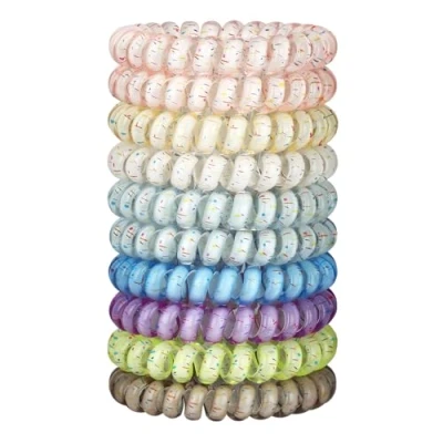 Abbildung von JessLab Spirale Haargummis, 10 Stück Sortierte, Spurlose Spiral Niedliche Plastikspirale als Pferdeschwanzhalter, Schadensfreies Haar Accessoire für Frauen und Mädchen, Farbe 15 Mischen