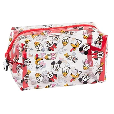Abbildung von Mickey Mouse Minnie and Friends transparente Kosmetiktasche für Mädchen und Damen, Make up Tasche, Schulbleistift, multi, Einheitsgröße,