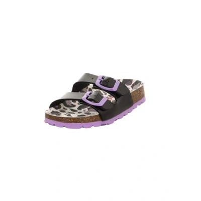 Abbildung von Superfit Mädchen FUSSBETTPANTOFFEL Hausschuhe, SCHWARZ/LILA 0040