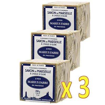 Abbildung von Marius Fabre Traditionelle Seife „Savon de Marseile“ aus Olivenöl, 3 x 200 g