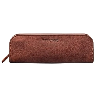 Abbildung von STILORD &#039;Alfie&#039; Leder Mäppchen Vintage Stifte Etui Schlampermäppchen Erwachsene Federmappe Stiftetasche aus Echt Leder, Farbe:Kara Cognac