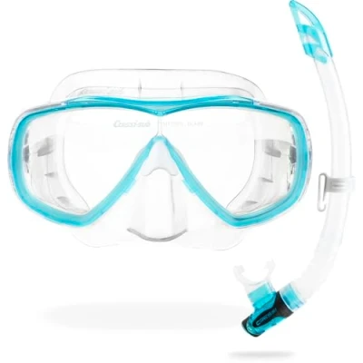 Abbildung von Cressi Estrella &amp; Gamma Schnorchelset Maske + Schnorchel Gamma, Transparent/Blau, Einheitsgröße, Unisex Erwachsene