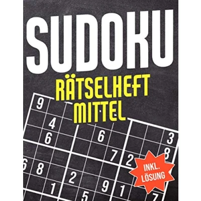 Abbildung von Sudoku Rätselheft Mittel: Block mit 600 Rätseln Schwierigkeitsstufe Mittel Sudokublock Lösung, Anleitung, Tipps und Tricks ... Erwachsene Senioren Heft