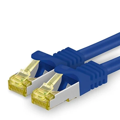 Abbildung von 1aTTack.de Cat.7 Netzwerkkabel 5m Blau 1 Stück Cat7 Ethernetkabel Netzwerk LAN Kabel Rohkabel 10 Gb s SFTP PIMF LSZH Set Patchkabel mit Rj 45 Stecker Cat.6a