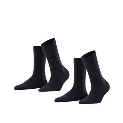Abbildung von FALKE Damen Socken Softmerino 2 Pack W SO Wolle Baumwolle einfarbig Paar, Blau (Dark Navy 6379), 35 36