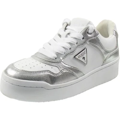 Abbildung von GUESS Damen Miram Sneaker, Weiß/Silber Multi 142, 39 EU