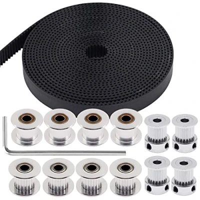 Abbildung von TUZUK 5M GT2 Zahnriemen 15 mm Breite + 4 Stück 20 Zähne 5 Bohrung Zahnriemenrad zahnlose Spannrolle für 3D Drucker