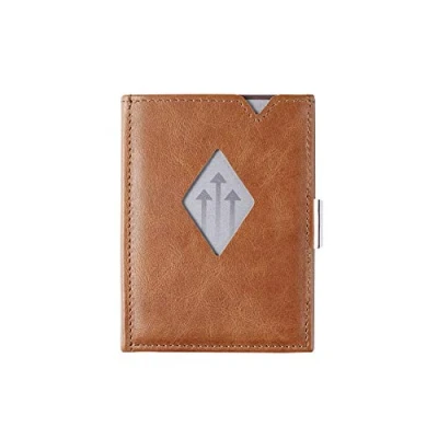 Abbildung von EXENTRI Multiwallet Leder Dreifachgefaltete Brieftasche RFID Schutz mit Verschlussclip aus Edelstahl