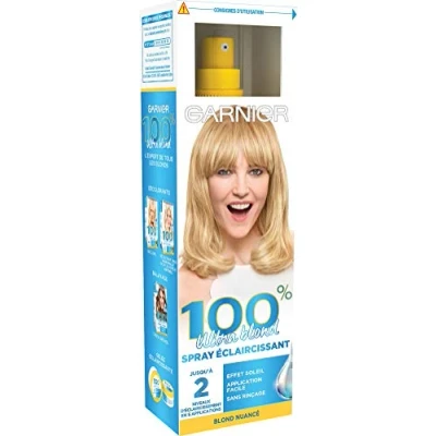 Abbildung von Garnier 100% Ultra Blond Aufhellungsspray, natürlich &amp; progressiv, Strähnen Effekte, Sonnenkristall, 125 ml