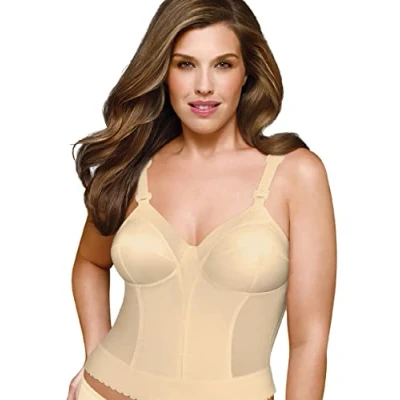 Abbildung von EXQUISITE FORM Damen Rückenverschluss Longline BH, Undurchsichtige, Beige, 95E