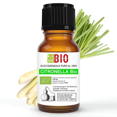 Abbildung von Citronella Öl Bio Ätherisches 100% Reines 10 ml Aromatherapie Kosmetik Therapeutische Laborbio