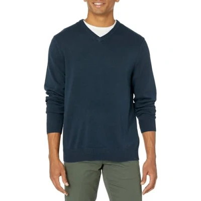 Abbildung von Amazon Essentials Herren Pullover mit V Ausschnitt (in Übergröße erhältlich), Marineblau, L