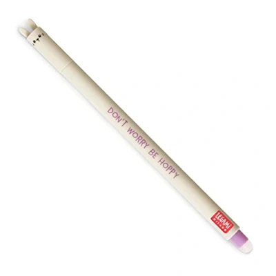 Abbildung von Legami löschbarer Gelschreiber, Erasable Pen, Ø 0,8 cm, Thema Bunny, wärmesensible Tinte, Kugel am Ende zum Entfernen der kein Verbrauch des Blattes, Spitze 0,7 mm, EP0011