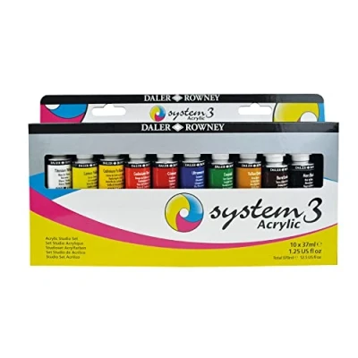 Abbildung von Daler Rowney SYSTEM3, Acrylfarben in Premium Qualität, Studioset 10 x 37ml d129037910 einheitsgröße