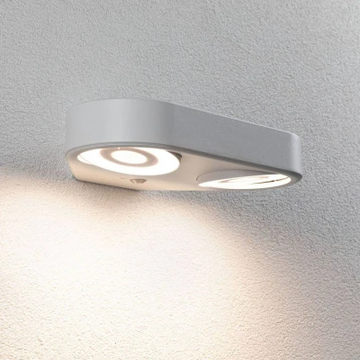 Abbildung von Paulmann LED Außen Wandleuchte »Silma IP44 280x176mm 3000K 2x5,5 / 2x0,7W 2x600lm 230V Aluminium«, 2 flammig, Bewegungsmelder Zweifacher Lichtaustritt