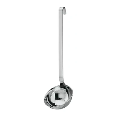 Abbildung von RÖSLE Haken Schöpflöffel, Hochwertige Schöpfkelle mit Hakengriff, Edelstahl 18/10, 6 cm, spülmaschinengeeignet, Silber