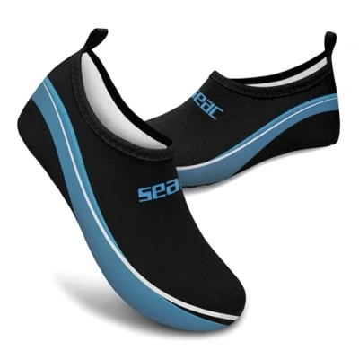 Abbildung von Seac Smile, Wassersportschuhe, für Meer, Strand und Pool, rutschfeste, elastische Schuhe, schwarz, 35 EU