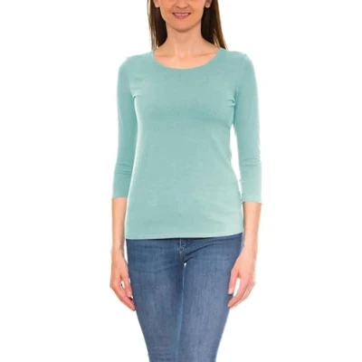 Abbildung von Alkato Damen Shirt 3/4 Arm mit Rundhals, Farbe: Mineralgrün, Größe: 3XL