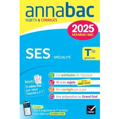 Abbildung von Annales du bac Annabac 2025 SES Tle générale (spécialité): sujets corrigés &amp; méthodes de l&#039;épreuve spécialité