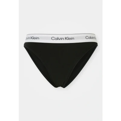 Abbildung von Calvin Klein Damen Slip High Leg mit Logobund, Schwarz (Black), L