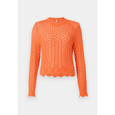 Abbildung von ONLY Onlsaga LIFE O NECK Strickpullover, Damen, Größe: XS, Melon