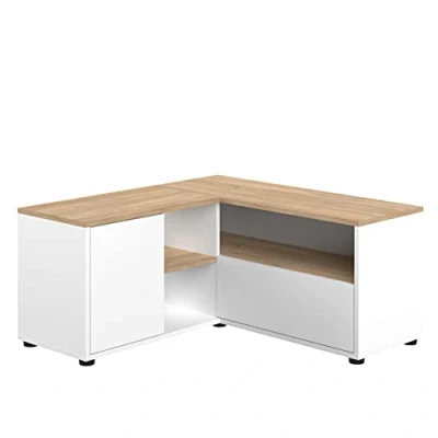 Abbildung von Symbiosis Angle TV Schrank Ecke 90, 90 x 45 cm, Spanplatte, Weiß und Eiche, 90x90x45 cm