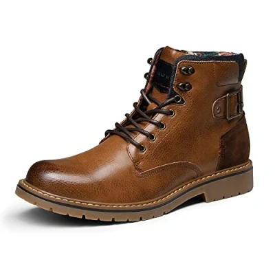 Abbildung von Bruno Marc Herren Motorrad Stiefel Schnürstiefel Boots Klassische Chukka Freizeitschuhe BRAUN SBBO2215M E Größe 42 (EUR)