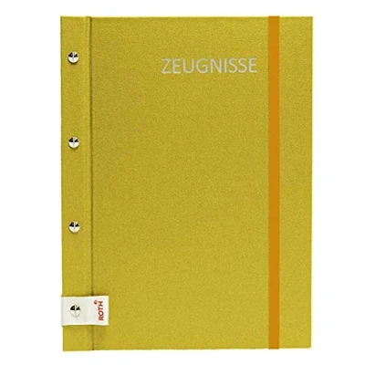 Abbildung von ROTH Zeugnismappe Metallium mit Buchschrauben Gold 12 A4 Klarsichthüllen, erweiterbar