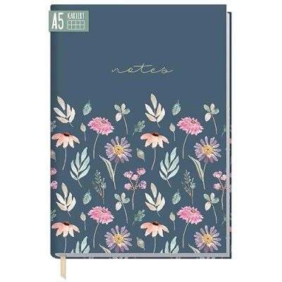 Abbildung von Notizbuch A5 kariert [Flying Flowers] 124 Seiten, 62 Blatt Ideal als Tagebuch, Bullet Journal, Ideenbuch, Schreibheft klimafreundlich &amp; nachhaltig