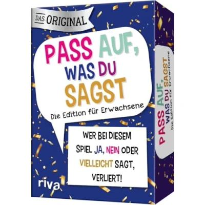 Abbildung von Pass auf, was du sagst Die Edition für Erwachsene: Wer bei diesem Spiel »Ja«, »Nein« oder »Vielleicht« sagt, verliert! Das Original. perfekte Geschenk alle ab 18 Jahren