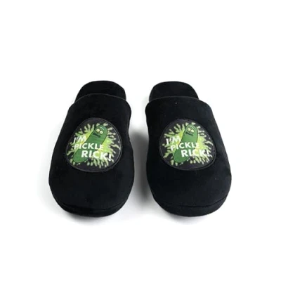 Abbildung von Rick and Morty Hausschuhe für Herren und Damen I&#039;m Pickle Rick! Unisex Puschen Schlappen Slipper Pantoffeln Schwarz (Schwarz, EU Schuhgrößensystem, Erwachsene, Numerisch (von/bis), M, 42, 43)