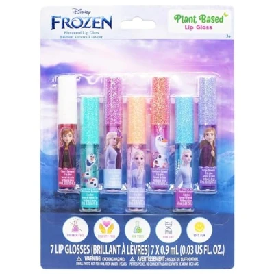 Abbildung von Disney Frozen Townley Girl Pflanzliches, veganes 7 teiliges Lipgloss Set mit Geschmack für Mädchen Ideal Pyjama Partys, Umstylings, Partygeschenke und Geburtstagsgeschenke! Alter: 3+