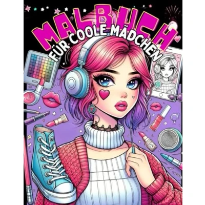 Abbildung von Malbuch für Coole Mädchen Geschenk ab 9 Jahren: Beschäftigungsbuch mit 50 Motiven (Portraits, Muster, Pferde und mehr) Teenager Malen