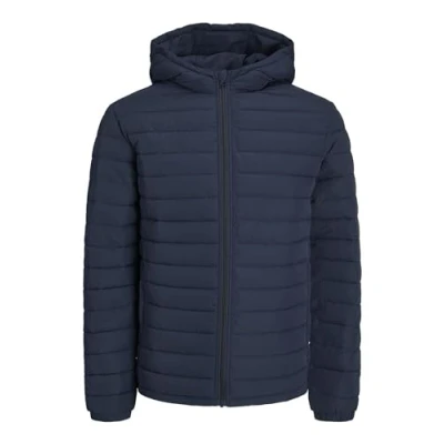 Abbildung von Jack &amp; Jones Premium Recycle RAW Puffer HOOD NOOS Winterjacke, Herren, Größe: XL, Navy blazer