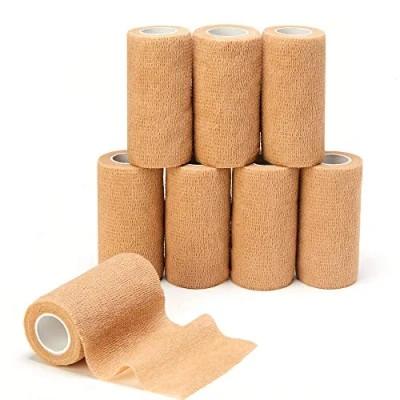 Abbildung von Haftbandage Selbstklebender Verband (10cm X 4.5m), 8 Rollen Fixierbinde Selbsthaftend Tierarzt Binde für Erste Hilfe, Sport, Knöchel, Handgelenk, Verstauchungen und Schwellungen, Menschen, Tiere