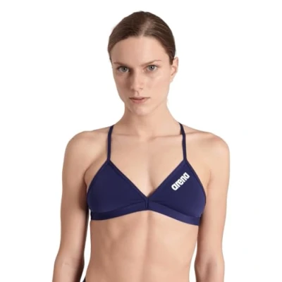Abbildung von ARENA Damen Solid Tie Back Maxlife Bikini Top Shirt, Navy white, 36 EU