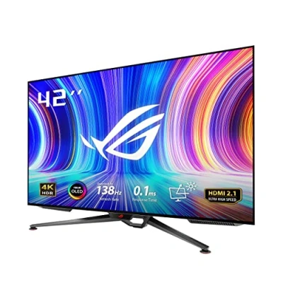 Abbildung von ASUS ROG Swift OLED PG42UQ 41,5 Zoll 4K UHD Gaming Monitor 138 Hz, 0.1ms GtG, G Sync, 10 bit, HDR Stativ Sockel, smarte Kühlung, 16:9, 3840x2160, DP 1.4 DSC, HDMI 2.1, USB Hub
