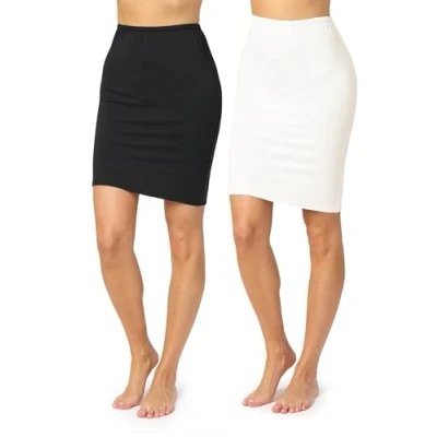 Abbildung von Merry Style Damen Unterrock Petticoat für Röcke MS10 204(2Pack Schwarz/Ecru, S)